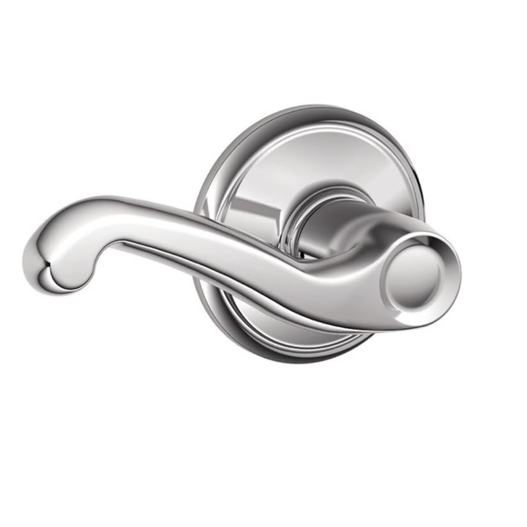 NEW Schlage Flair Passage Door Lever Set Polished Chrome F10FLA625 - Picture 1 of 5
